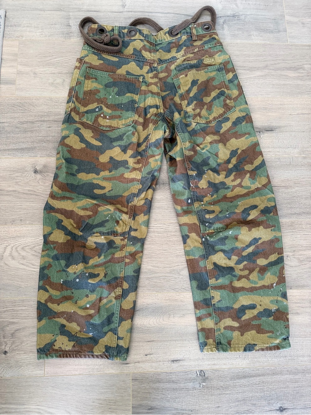 Free People Camouflage Wide Leg Utility Pants - Green/Brown - Picture 2 of 4